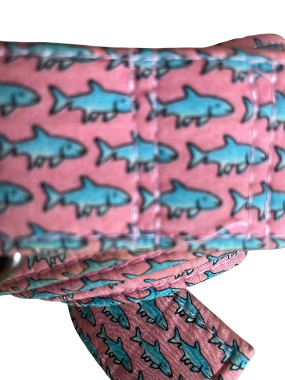 Vineyard Vines Unisex D-RING Belt Pink Sharks Sz XL Preppy Coastal Beach Golf